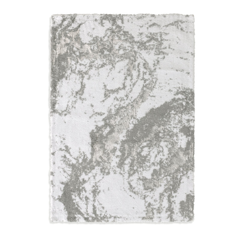 Kurth Metallic Granite Rug, 20" x 30", Silver