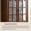 Buffet à vin vintage à double porte en bois massif, frêne blanc, vitrine et rangement en verre trempé-1900249500