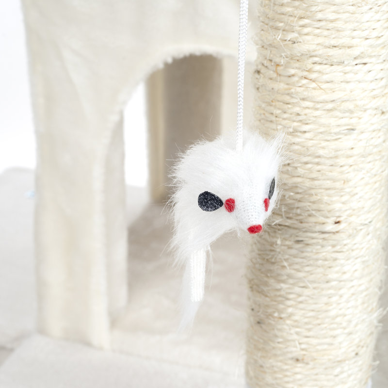  PETMAKER 4FT Cat Tree with Scratch Posts, White