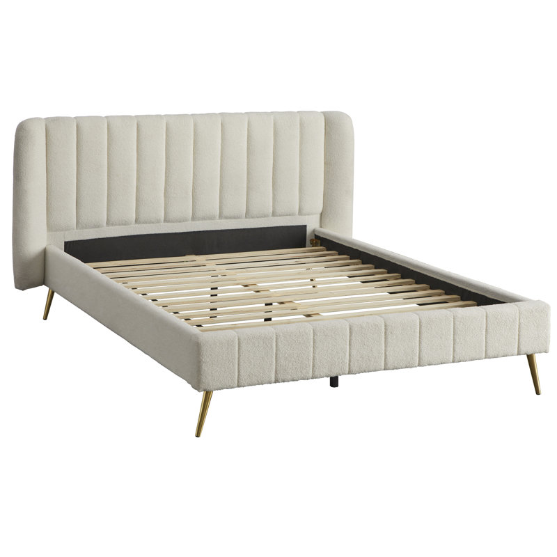 Zoua Upholstered Platform Bed, White