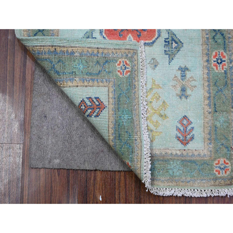 Tapis oriental en laine fusion Kazak 2 pi 1 po x 2 pi 11 po Uranian