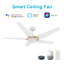 Ventilateur de plafond intelligent Woodrow de 52 pouces avec télécommande, ensemble d'éclairage inclus, fonctionne avec l'assistant Google, Amazon Alexa et les raccourcis Siri.-953338378-953338377-953338374