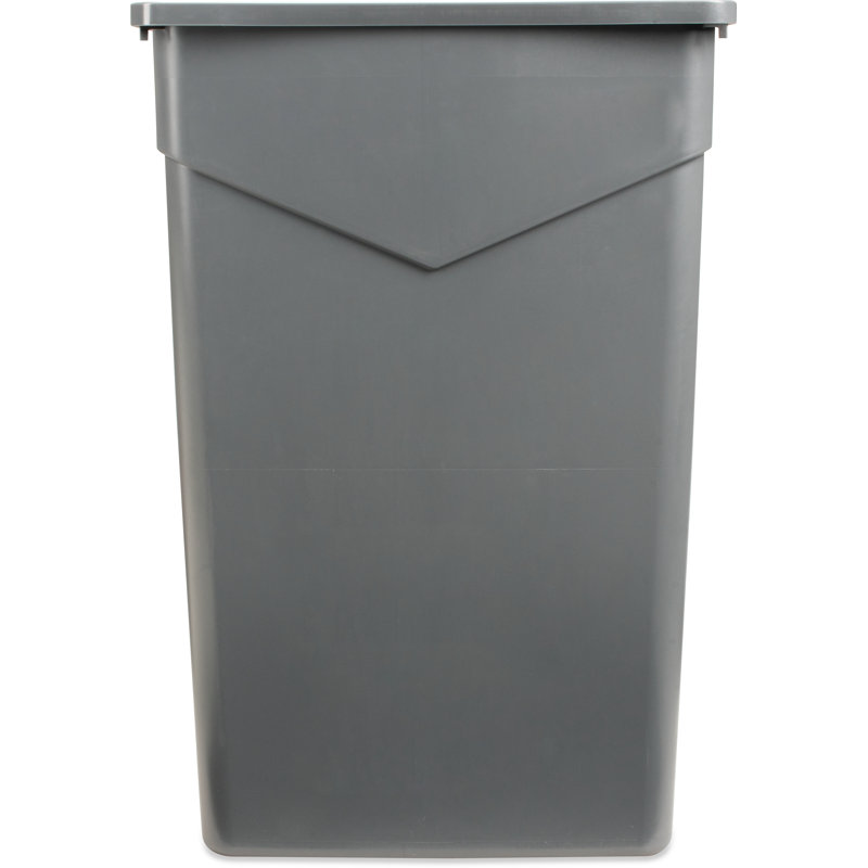 Gray Polyethylene Slim Rectangular 23-Gallon Waste Container