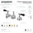 Kingston Brass Duchess Two-Handle 3-Hole Deck Mount Widespread Bathroom Faucet with Brass Pop-Up Drain-49089879