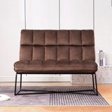 Momka Inbox Zero Loveseat Sofa Couch, Mid-Century Velvet Armless Settee, 2-Seater Upholstered Bench For Living Room Bedroom 4018