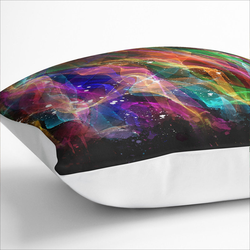 Rainbow Smoke Vol (4) Square Throw Cushion, 55cm H x 55cm W x 20cm D, White