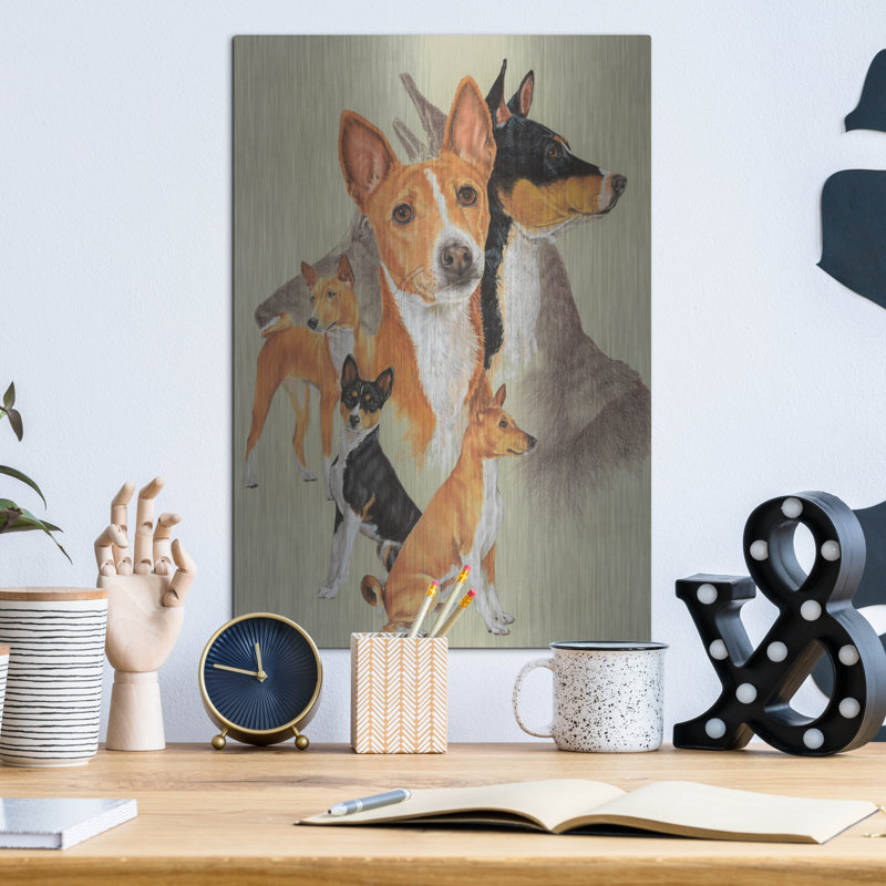 «Basenji and Ghost» par Barbara Keith, H 16 po x l 12 po