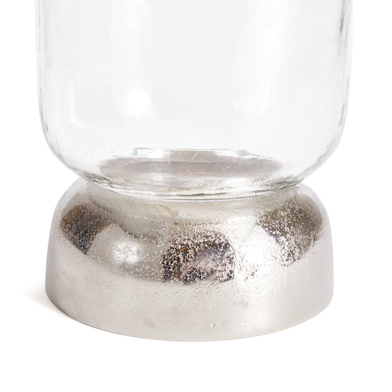 Serenade 11" Clear Glass and Chrome Tabletop Hurricane