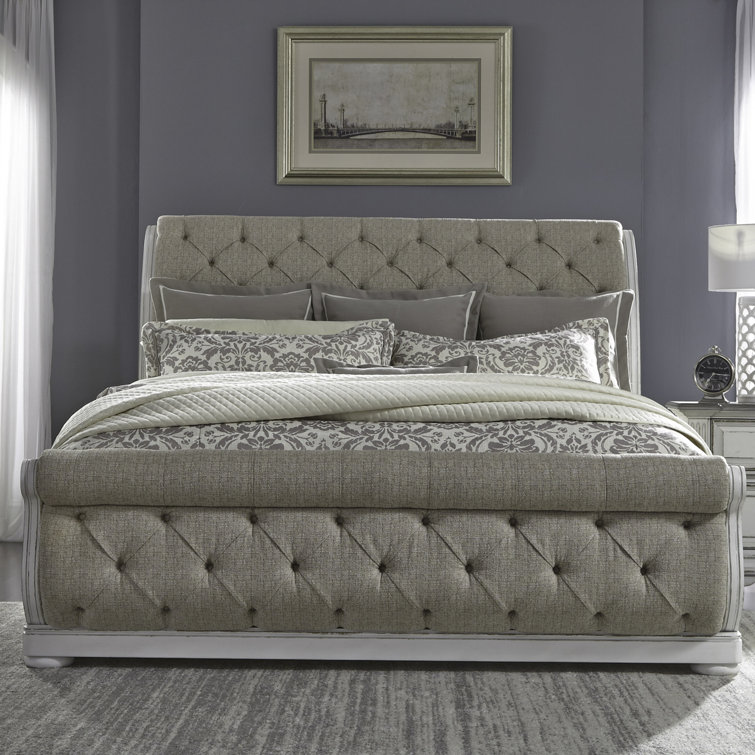 King Upholstered Sleigh Bed