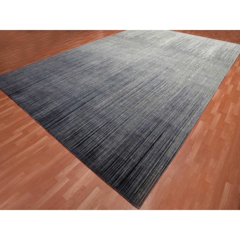 Tapis surdimensionné en laine noué à la main 12 pi 2 po x 18 pi gris moderne surdimensionné 8D38044F39634E0B8C3A3323E7EF2510