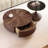 High-end minimalist walnut coffee table