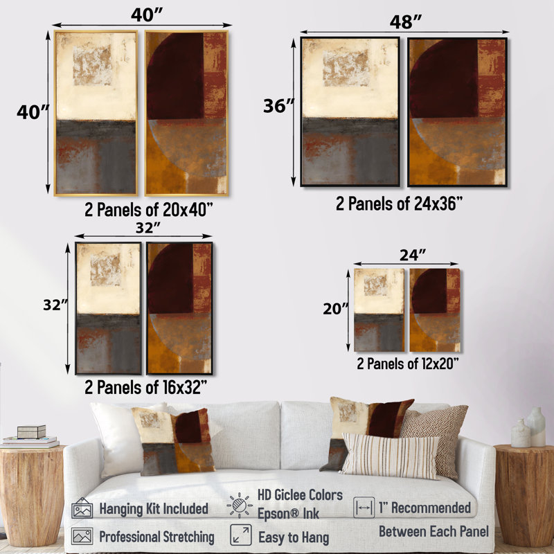 Art mural sur toile moderne chocolat brun, 36" H x 48" W, Framed Print without Mat, Black