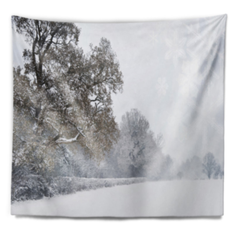 Tapisserie de neige hiver noël Landscape, H 50 po x l 60 po