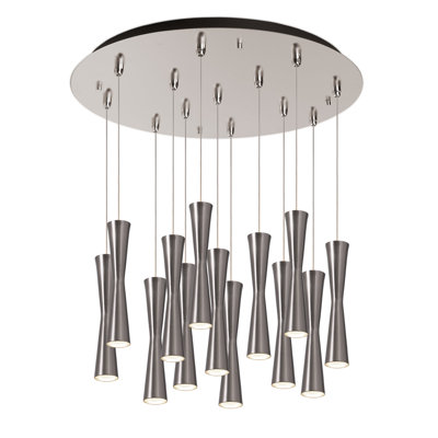 Robson 24-in Brushed Nickel 13-Light Multi Pendant