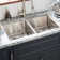 33" Ortega Double Bowl Stainless Steel Drop-in Sink Single Hole