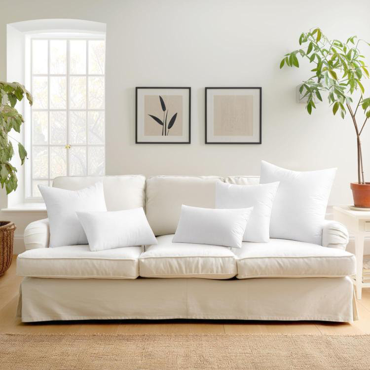 Ensemble de 2 coussins décoratifs 100% vierges non tissés pour canapé-lit, 2, Carré 20 po, Polyester