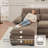 114.7 Inch U Shaped Chenille Sectional Sofa with Chaise Lounge Wide Arms High Back Living Room-333712803