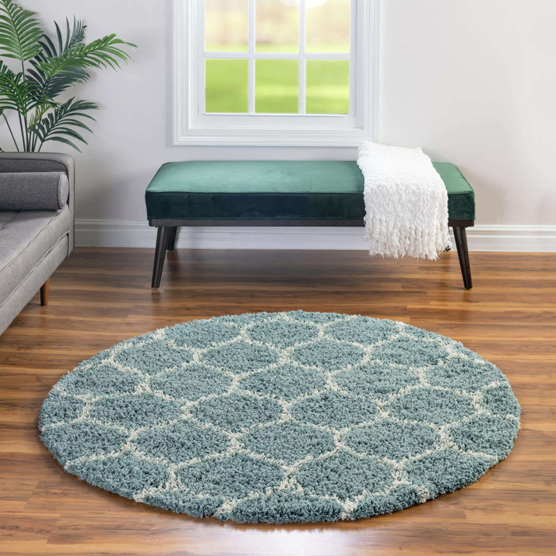 Geometric Indoor Rug, Round 5'3"