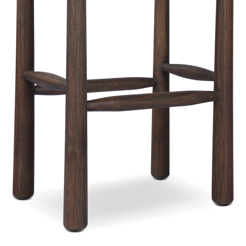 Savio Outdoor Stool-Dark Textured Woven-Counter, Beige, 30"