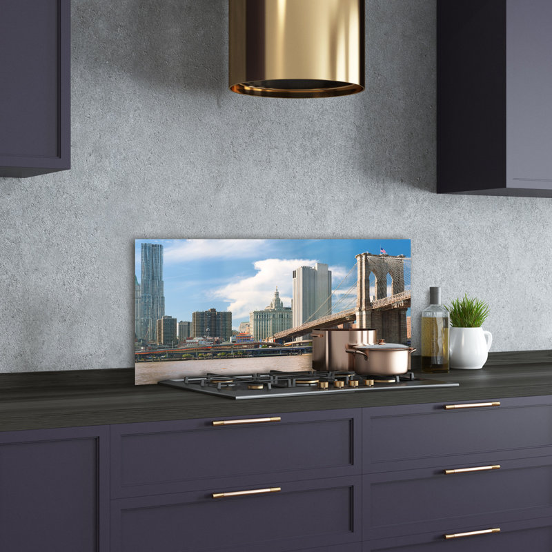50cm W x 100cm L Glass Peel and Stick Panel