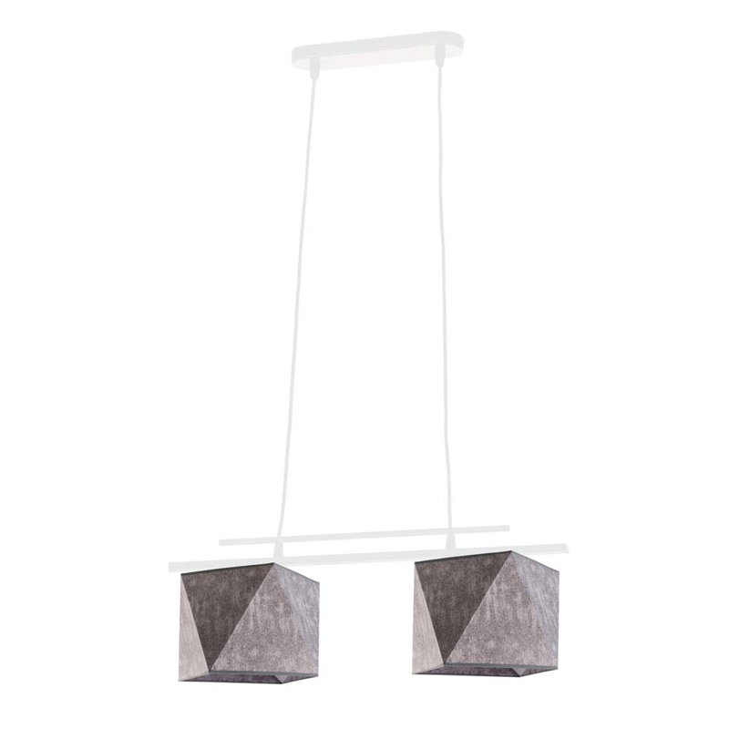 Dendall 2 - Light Kitchen Island Pendant, White/Brown, White