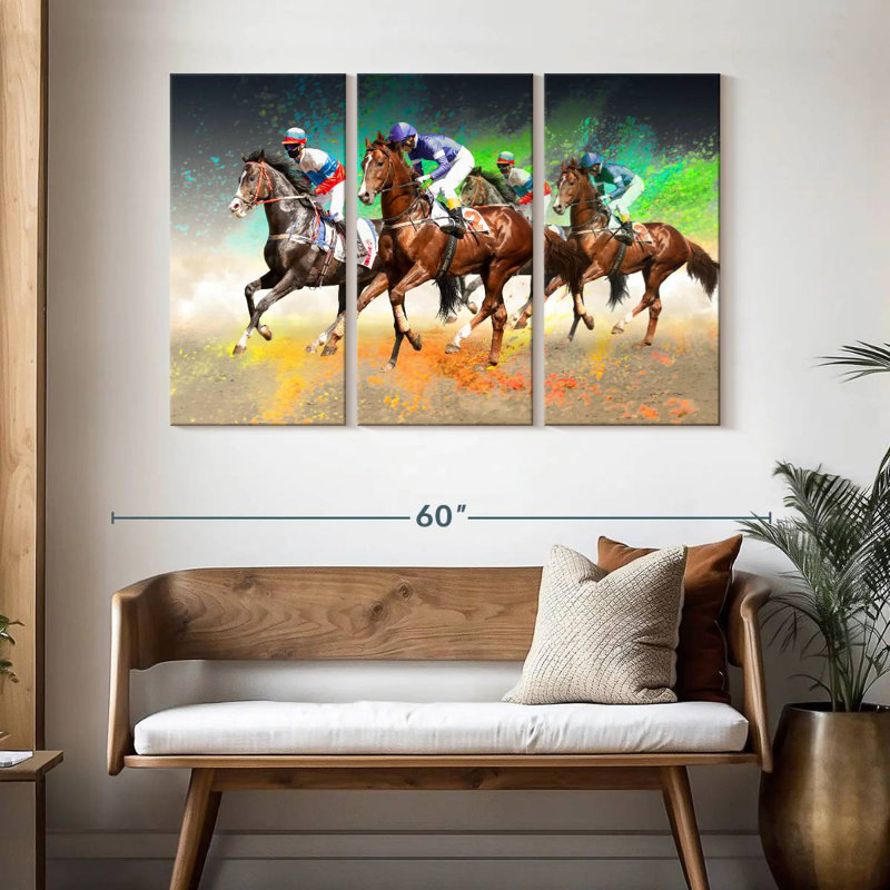 Course de chevaux Sirci, H 32 po x l 50 po