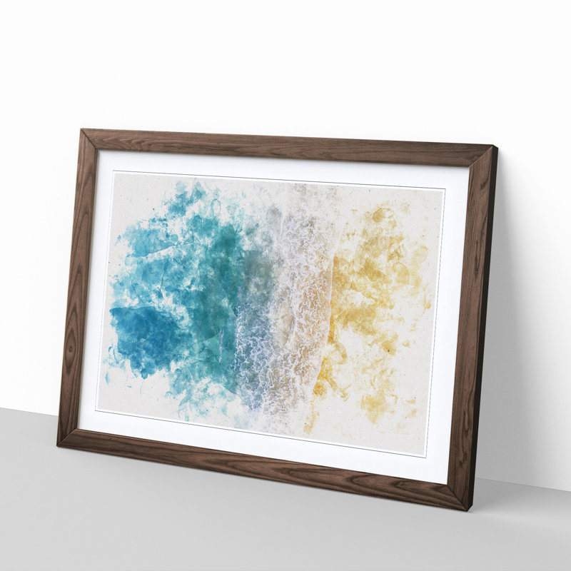 Palm Coast Beach in Florida - Framed Print, Walnut Framed, 62cm H x 87cm W x 2cm D