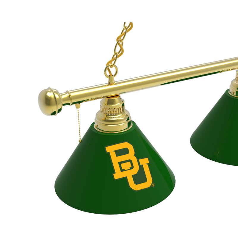 3 - Light Pool Table Lights Pendant, Brass, Baylor Bears
