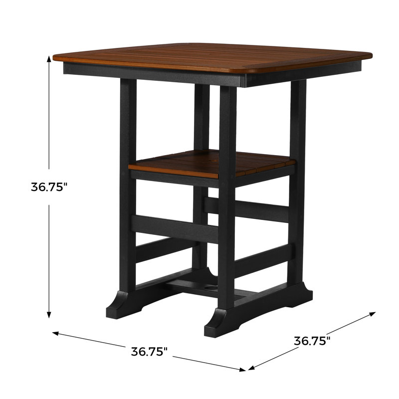 Table de comptoir carrée 37 po Featherstone, blanc, H 36,75 po x l 36,75 po x P 36,75 po, Gris / Blanc