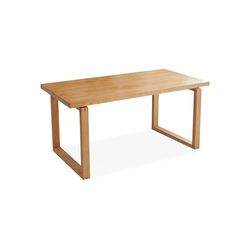Bureau rectangulaire brun en bois massif, 29.53" H x 55.12" W x 27.56" D