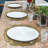 The Kaledos Scalloped Round Beaded Placemats Set with Radiating Design for Dining or Christmas Decor-98271992