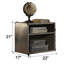 Table de chevet Brancaster avec USB, aluminium
