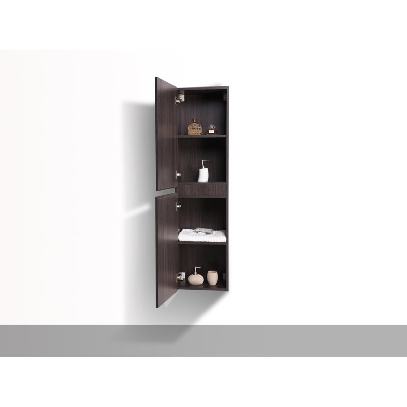 Divontae Linen Cabinet, Dark Gray Oak, Right