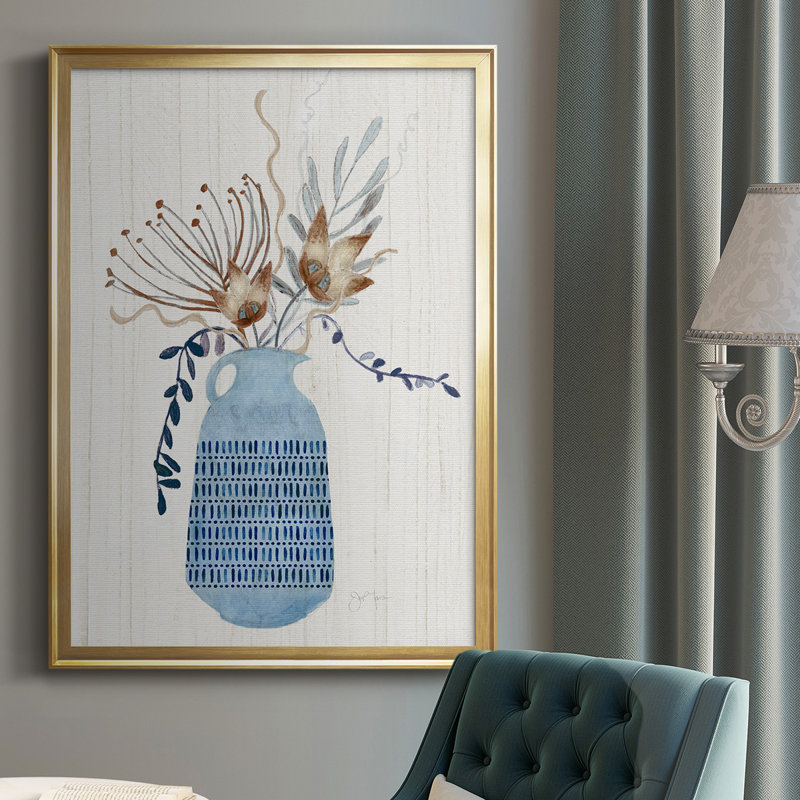 Boho Arrangement I, reproduction encadrée de qualité supérieure - prête à être accrochée, Or, H 42,5 po x l 30,5 po x P 1 po