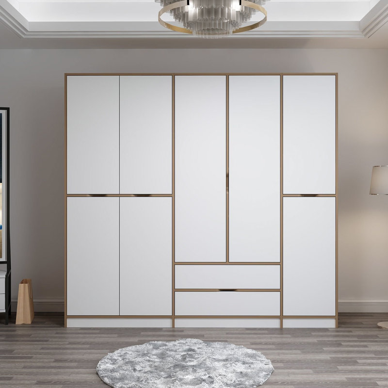 Elina Manufactured Wood Wardrobe, White