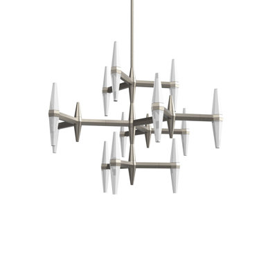 Lustre à trois niveaux 28 "Prism - nickel satiné