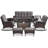Aluel 7-Pieces Outdoor PE Wicker Patio Seating Group with Fire Pit, Ottomans and Cushions-107083525
