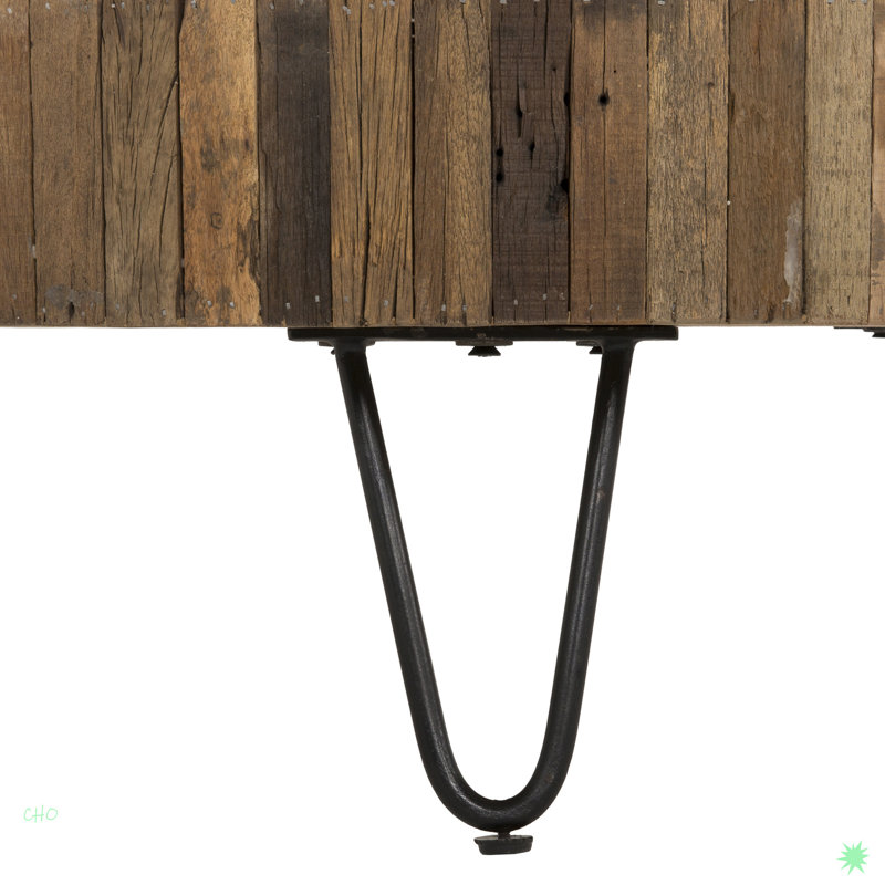 Table basse ronde en bois récupéré fabriqué à la main
