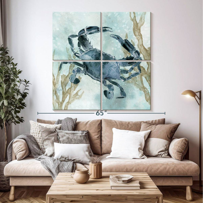 " Navy Crab " 4 - Pieces, 50" H x 50" W x 1.25" D