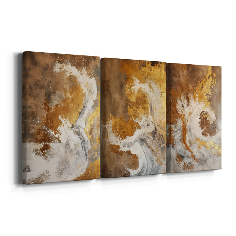 ABSTRACT Series CDXLII - Toile tendue sur mesure - 3 pièces, H 12 po x l 24 po