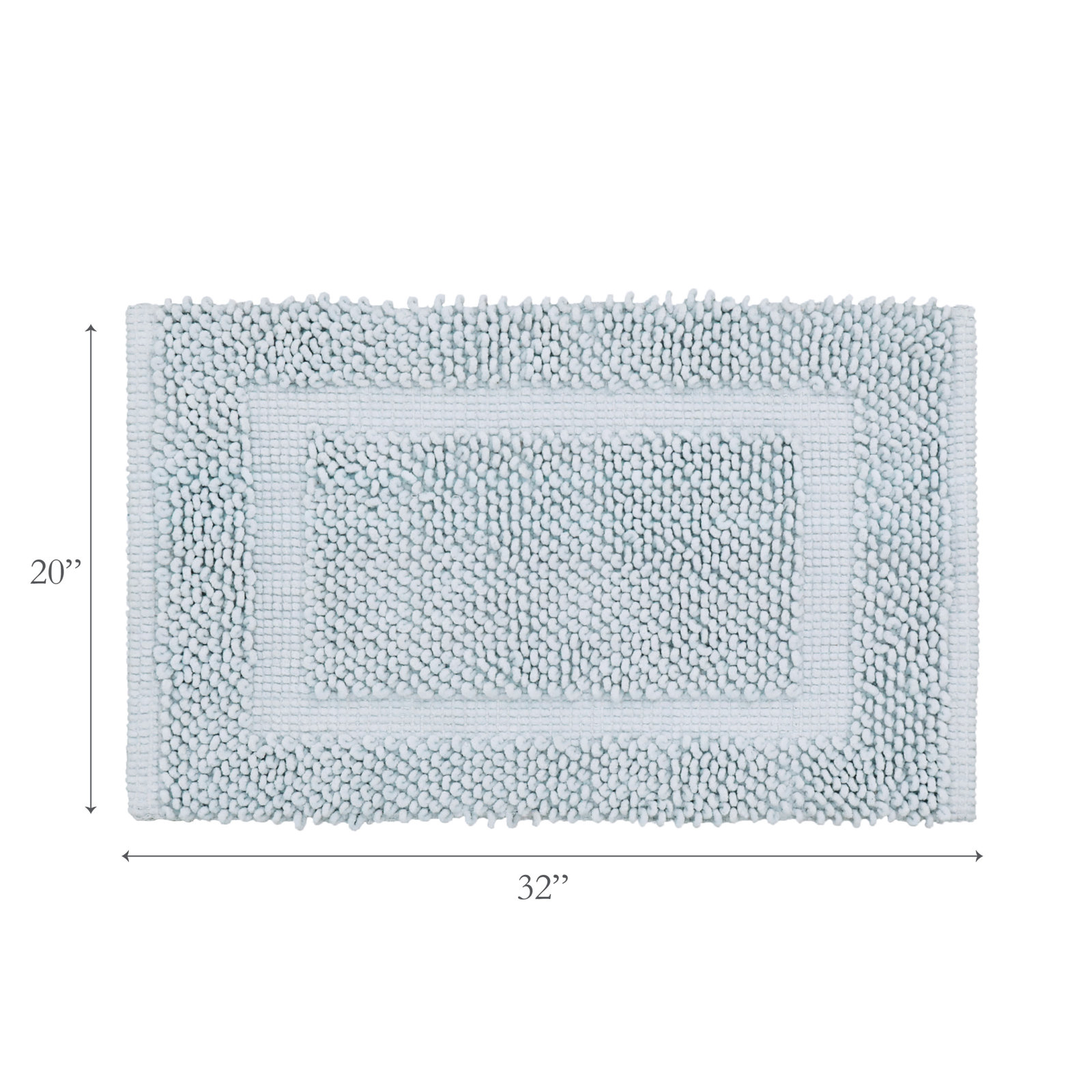 Payten Cotton Bath Mat, Pale Blue, Set of 2 - 17" W x 24"L / 20"W x 32"L