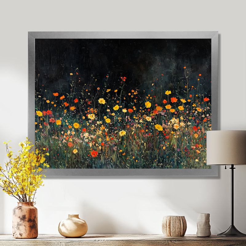 Colangelo - Floral Wall Art, Reproduction encadrée d'une seule photo, Argent argent, H 16 po x l 32 po