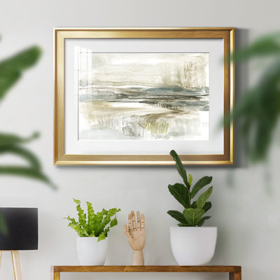 Stark Neutral Landscape II Stark Neutral Landscape II - Matted and Framed Under Acrylic Glass, Large Living Room Wall Art