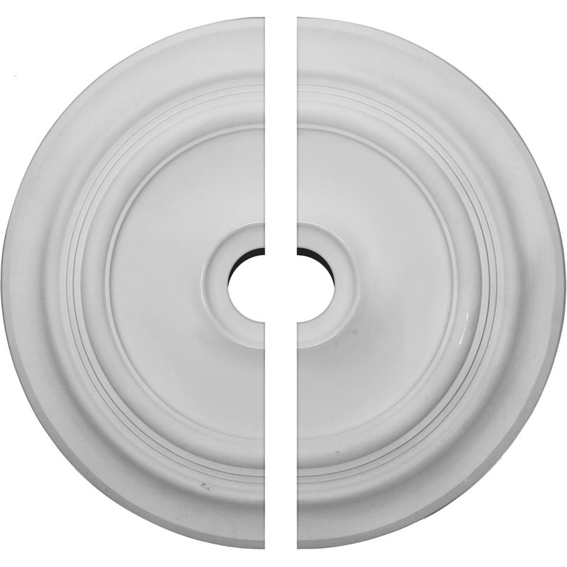 Médaillon de plafond traditionnel Endurathane, DE 24 3/8 po x P 3 1/2 po x P 1 1/2 po (convient aux auvents jusqu'à 5 1/2 po), deux pièces, apprêté en usine