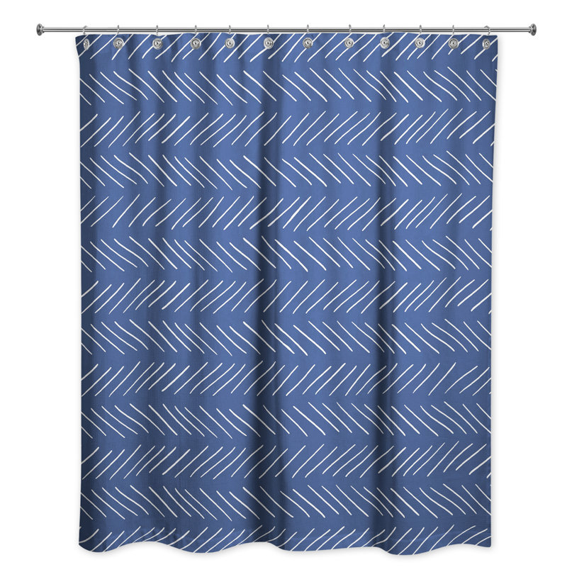 Geometric Shower Curtain, Navy
