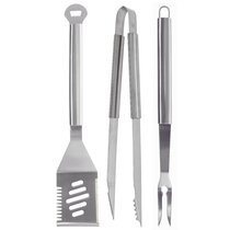 4pc BBQ Tool Utensil Set, Stainless Steel by Pure Grill, 1 x 17.5