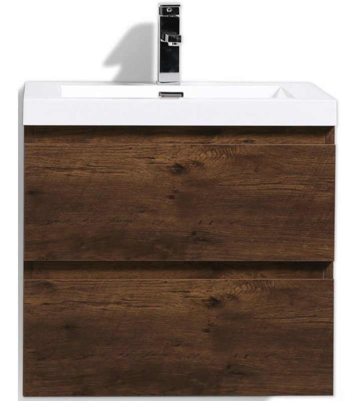 Ensemble de meuble-lavabo simple 24 po Hridhaan, Palissandre
