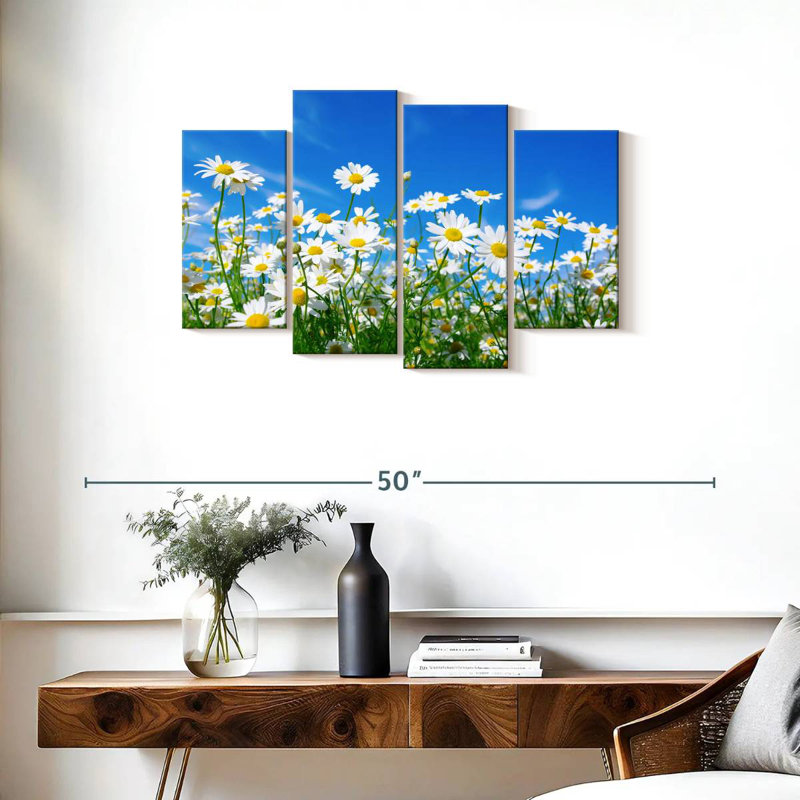 Harnek pré de marguerites blanches, H 22 po x l 36 po