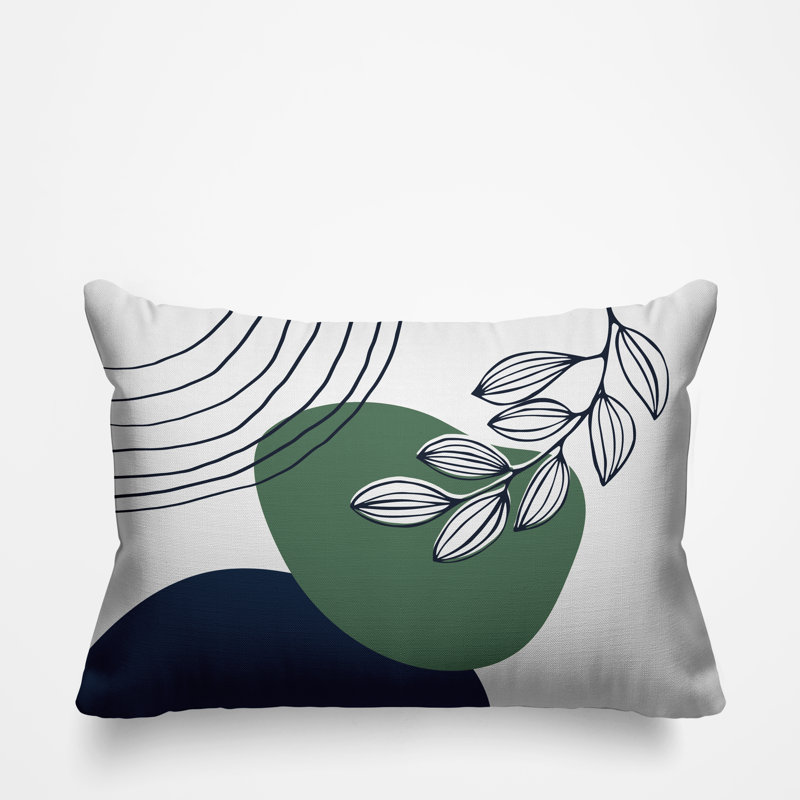 Coussin intérieur / extérieur Lupita, Émeraude / bleu marine