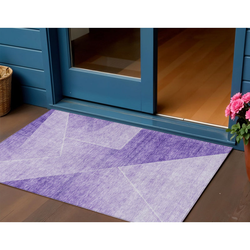 Tapis intérieur lavable abstrait ivoire 3 pi x 5 pi